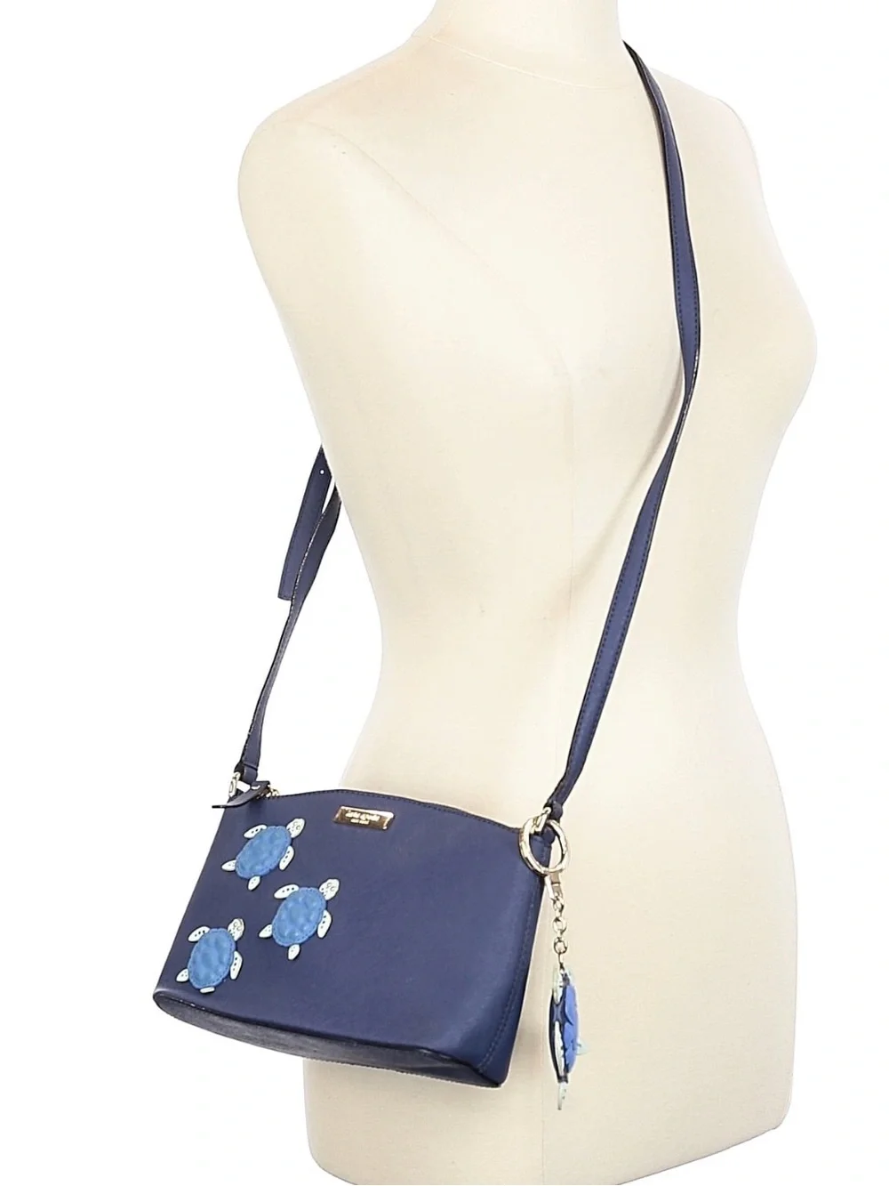 Kate Spade turtle Crossbody leather bag with matching turtle key fob